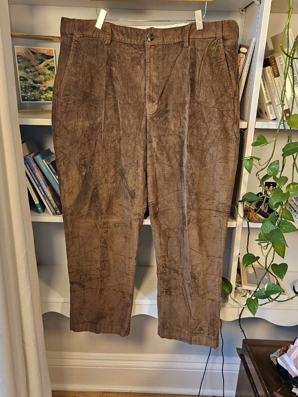 L.L. Bean Men’s Corduroy Pants in Medium Brown Size 40Wx29 Preppy Professor